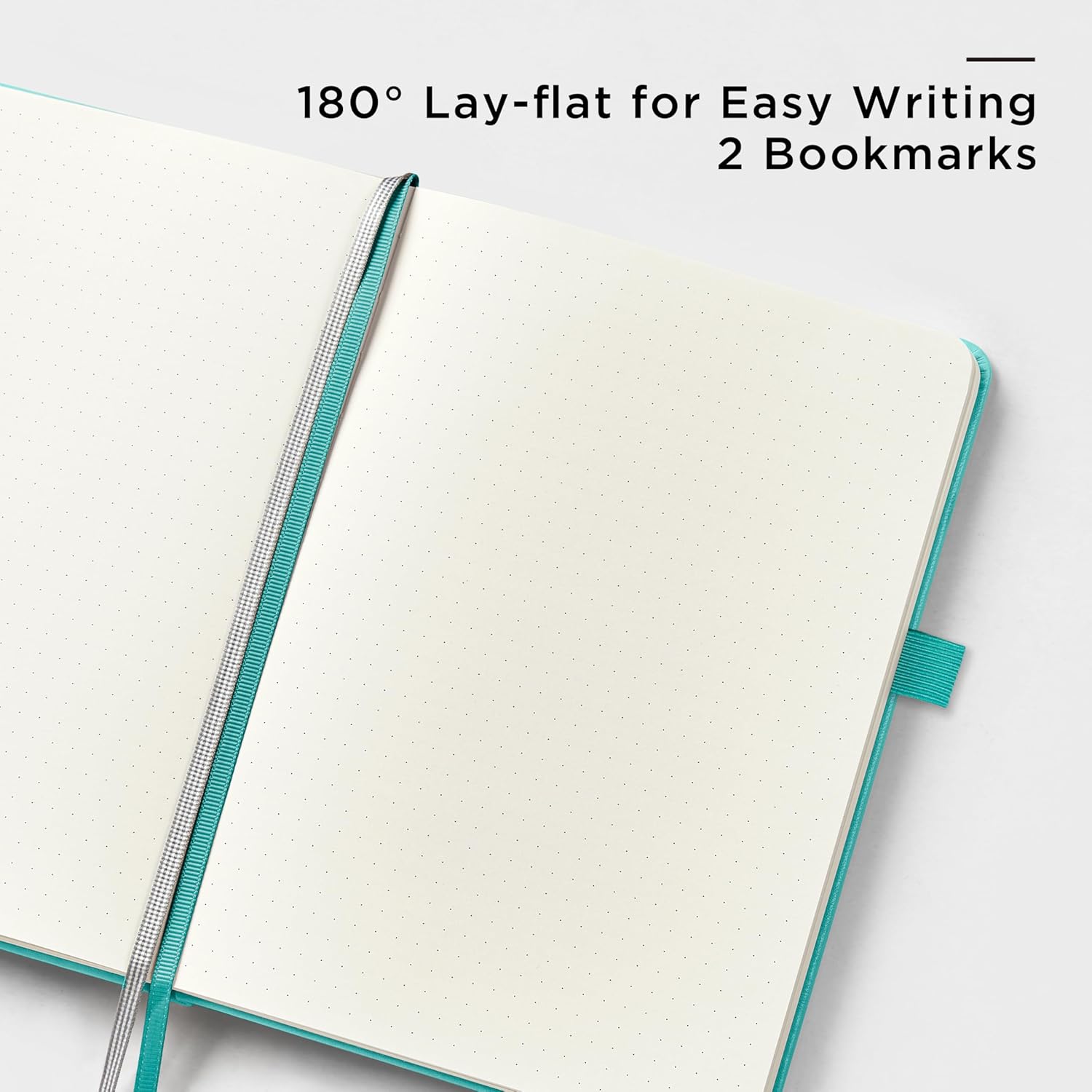 &And Per Se Dotted Journal Notebook, A5 Hardcover Leather Bullet Dotted Journal, 160 Pages 100 gsm Thick Dotted Paper，3 Sheets of Stickers Included - 5.7'' x 8'' (Turquoise)