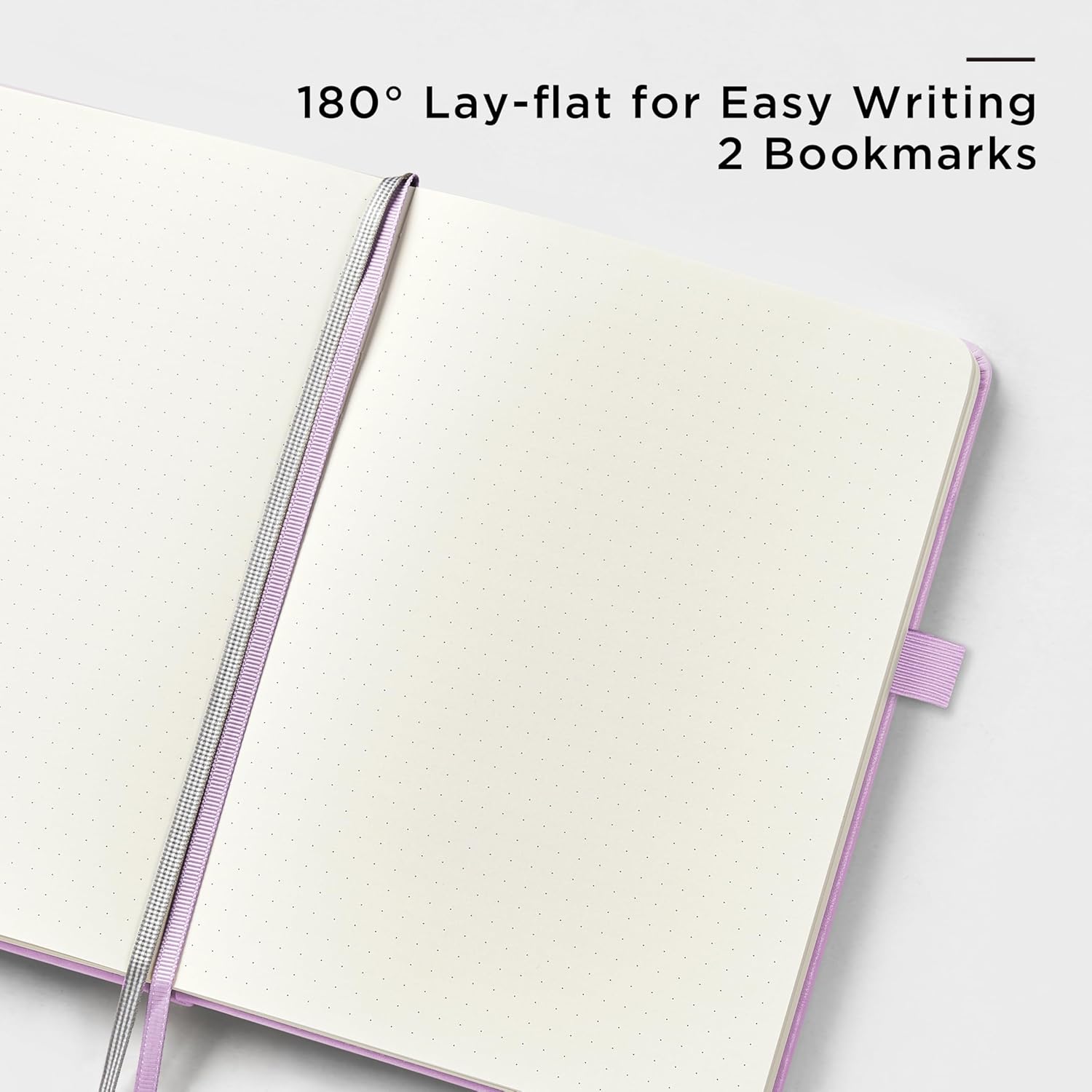 &And Per Se Dotted Journal Notebook, A5 Hardcover Leather Bullet Dotted Journal, 160 Pages 100 gsm Thick Dotted Paper，3 Sheets of Stickers Included - 5.7'' x 8'' (Light lavender)