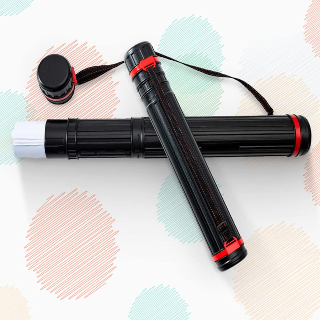 Poster Tubes,2Pack Extendable Poster Tube Expand from 24.5" to 40" with Adjustable Shoulder Strap Lids and Lable,Waterproof Telescoping Blueprint Art Document Storage Transport Carrying Tube