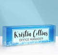 Custom Name Plate for Desk, Acrylic Office Decor For Women Men, Personalized Office Desk Accessories, Teacher Employee Appreciation Gifts For Social Worker Boss Coworkers (Sea)