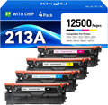 213A Toner Cartridge 4-Pack Set with Chip Replacement for HP 213A 213X W2130X W2130A Compatible for HP Color Laserjet Enterprise 5700dn MFP 5800dn 6700 6701dn 6800 6801dn Laser Printer Ink Black Color