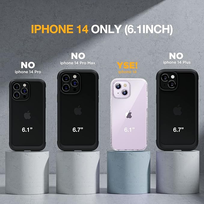 Miracase Designed for iPhone 14 Case 6.1 inch, [Built-in Tempered Glass Screen Protector] [Bubble Free] Full-Body Protective Bumper Phone Case with Camera Lens Protector, Clear Glitter