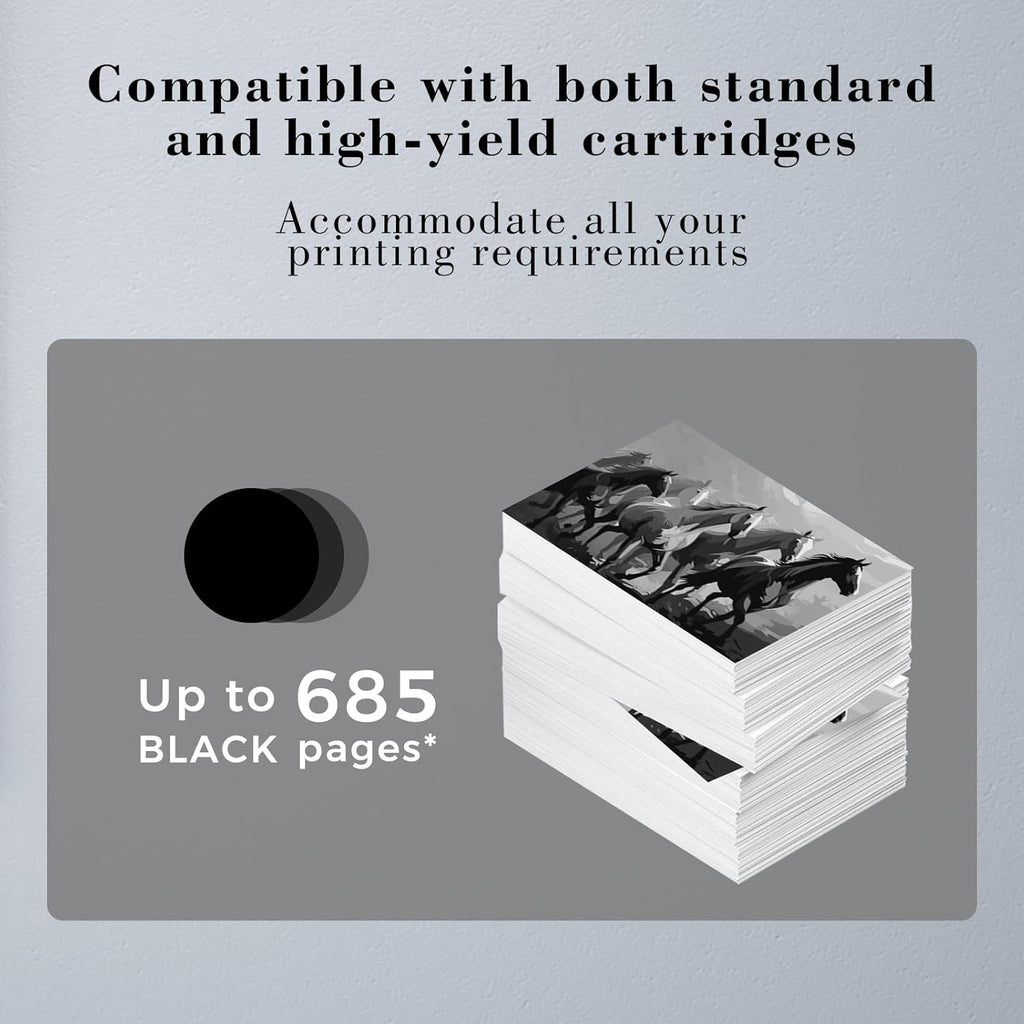 Printer Ink 62 XL 62XL Envy 7645 Black for HP 62 XL Ink Cartridge HP Ink 62 62XL Ink Cartridges Black HP62 HP62BK with Envy 5540 5544 5545 5642 5660 5664 7640 7645, OfficeJet 200 250 258