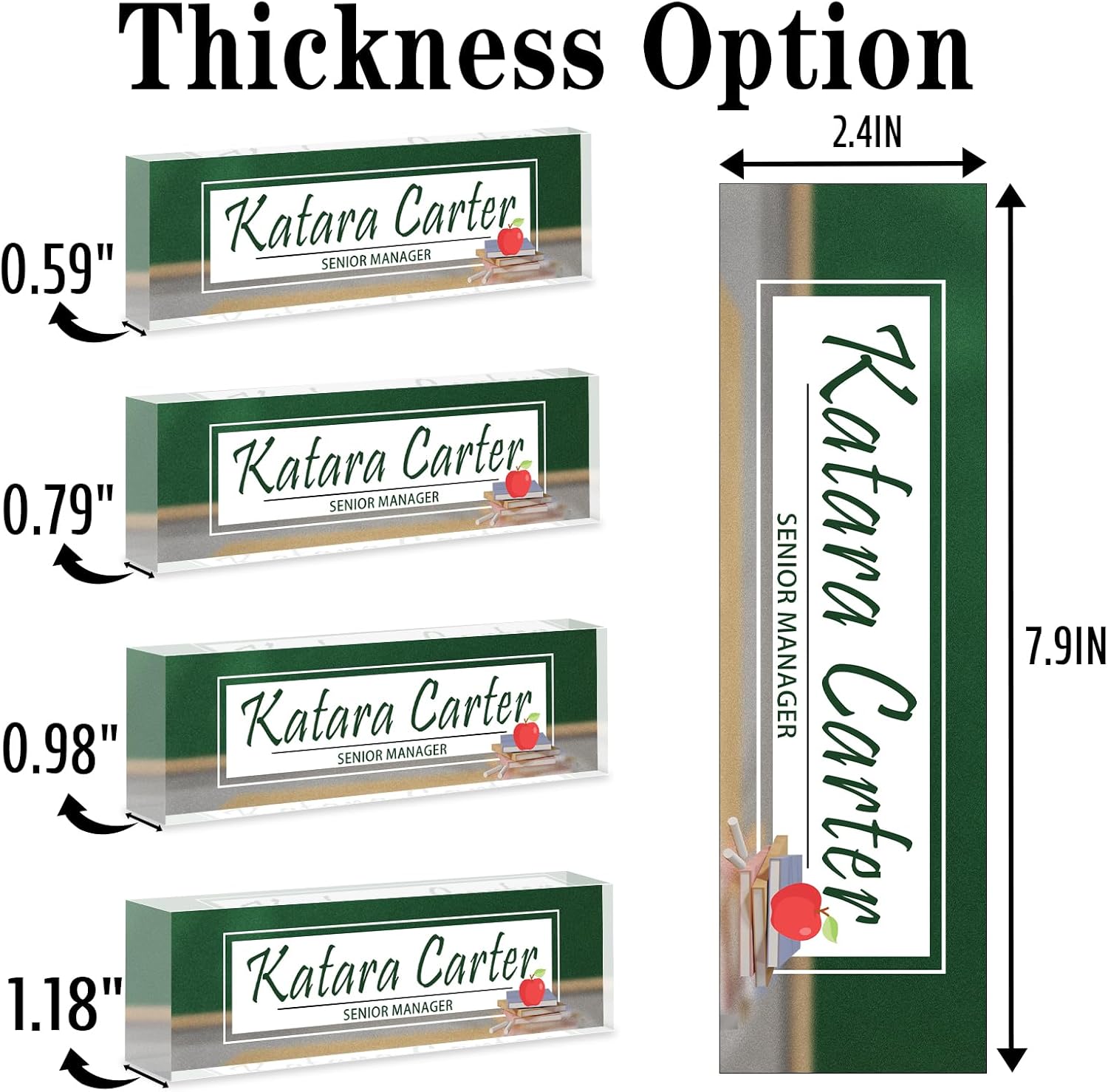 Name Plate for Desk Personalized, Acrylic Desk Decorations, Employee Appreciation Gifts, Custom Office Gifts for Coworkers, Boss, Teacher, Nurse (Teacher 03)