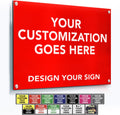 Custom Metal Signs, Personalized Aluminum, Customized Safety, Business Signs, Waterproof Outdoor, White Aluminum (Red, 30x24 In)