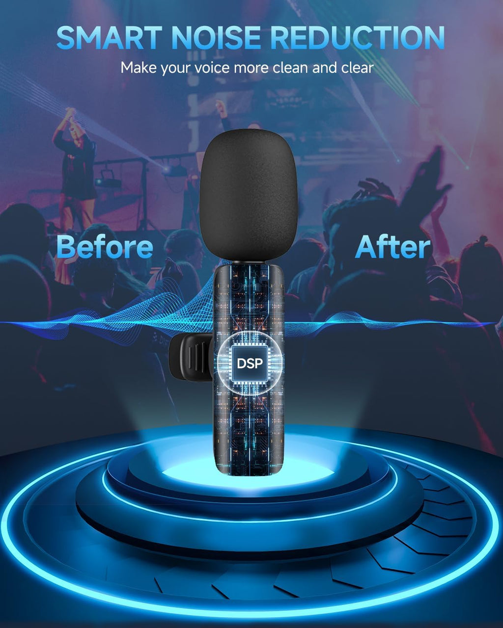 Professional Wireless Lavalier Microphone for iPhone 15(Above) and Android USB-C Device, Cordless Omnidirectional Clip Mic, Plug-Play Microphone for Interview Video Podcast Vlog YouTube