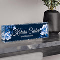 Name Plate for Desk Personalized, Acrylic Desk Decorations, Employee Appreciation Gifts, Custom Office Gifts for Coworkers, Boss, Teacher, Nurse (White Flowers 02)