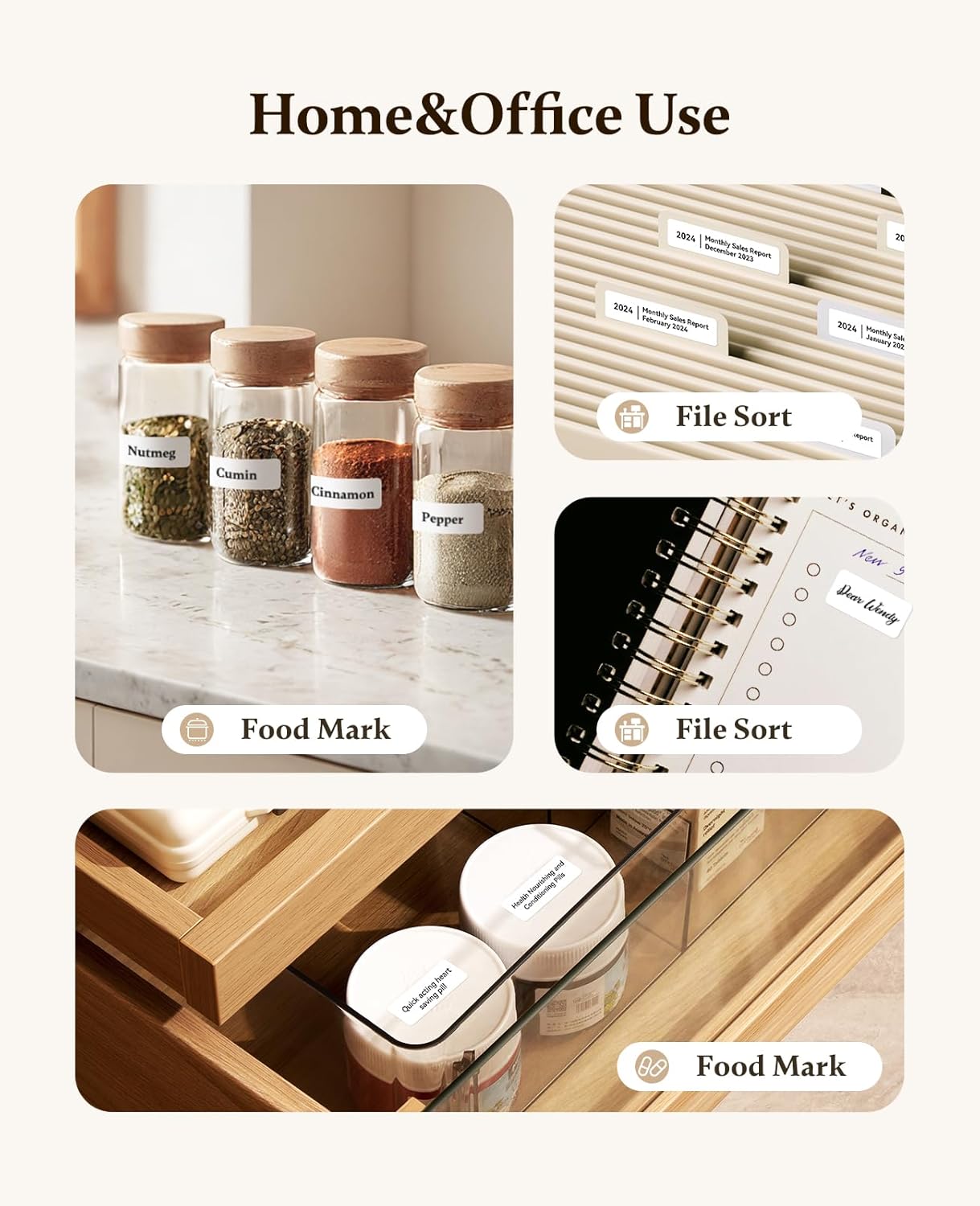 NIIMBOT Label Maker Bluetooth Mini Label Printer D11 2024 Version, Portable Label Maker with Tape Thermal Sticker Small Labeler, 300 DPI High Clearity Rechargeable, Black