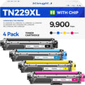 TN229XL Toner Cartridge Set 4-Pack Replacement for Brother TN-229XL TN229 XL Black MFC-L3720CDW MFC-L3780CDW HL-L3220CDW HL-L3280CDW HL-L3300CDW HL-L3295CDW L8245CDW MFC-L8395CDW L3765CDW Printer Ink