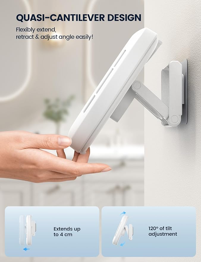 Lamicall [Enhanced Sound Quality Shower Phone Holder Waterproof, Speaker Hole & 480° Rotation Shower Case Accessories, IPX6 Waterproof Wall Mount for iPhone 16 Pro Max, S25 Ultra, 4-7" Big Phones