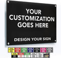 Custom Metal Outdoor Signs - Personalized Aluminum Business Signs, Waterproof, White Aluminum (Black, 30x24 In)