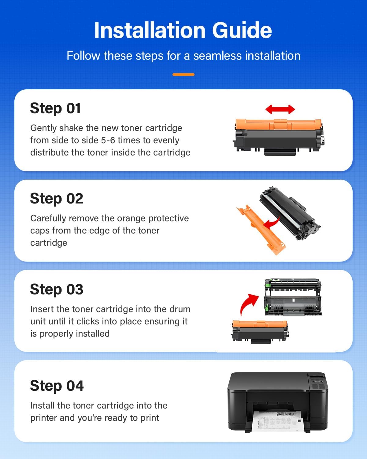 TN760 Black Toner Cartridge 2-Pack Compatible Replacement for Brother TN-760 MFC-L2710DW MFC-L2750DW HL-L2350DW DCP-L2550DW HL-L2395DW HL-L2370DW HL-L2325DW HL-L2390DW MFC-L2690DW Laser Printer Ink