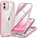 Miracase Magnetic for iPhone 12 mini Case, [360 Full-Body Protection & Complete Camera Guard], Drop & Scratch-Resistant, Shockproof, Stylish Clear iPhone Case, iPhone 12 mini Cover, Gray Pink