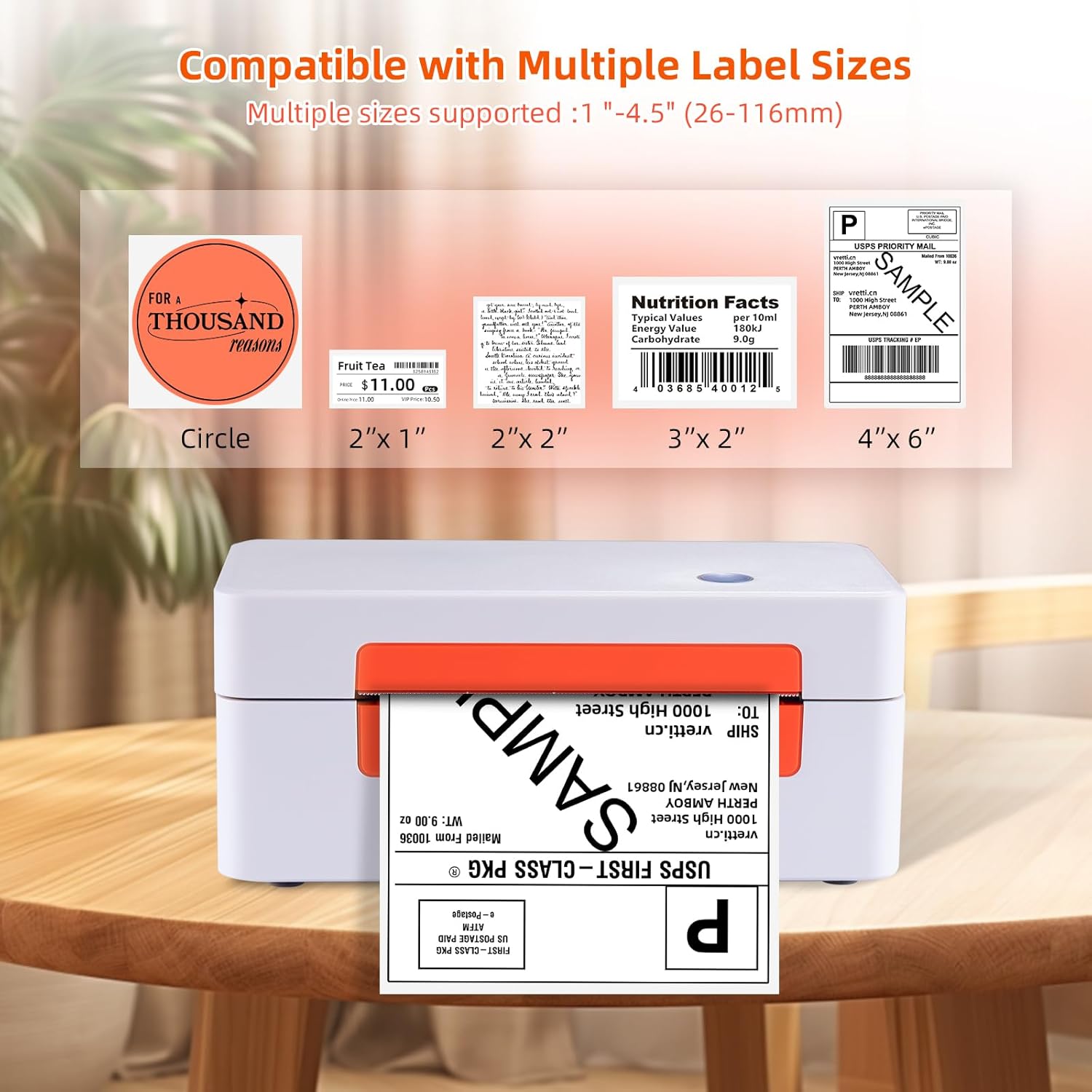 vretti USB Shipping Label Printer - 4x6 Thermal Label Printer for Shipping Packages Small Business Office or Home,Widely Used for Amazon, Ebay, Shopify, Etsy, USPS Amazon, Ebay, Shopify, Etsy, USPS