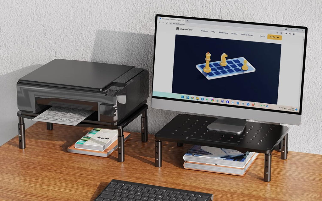 Zimilar 2 Pack Monitor Stand , 3 Height Adjustable Stand with Unique Star Mesh for Computer, Laptop, Printer, Notebook, iMac, Premium Metal Monitor Risers for 2 Monitors