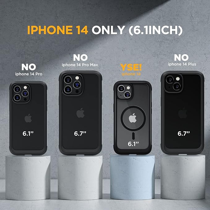 Miracase for iPhone 14 Case 6.1'', [Bubble Free] Full-Body Bumper Phone case with Built-in Full Glass Screen &Lens Protector,No Gap,Compatible with MagSafe,Drop Proof 14 Cover,Black