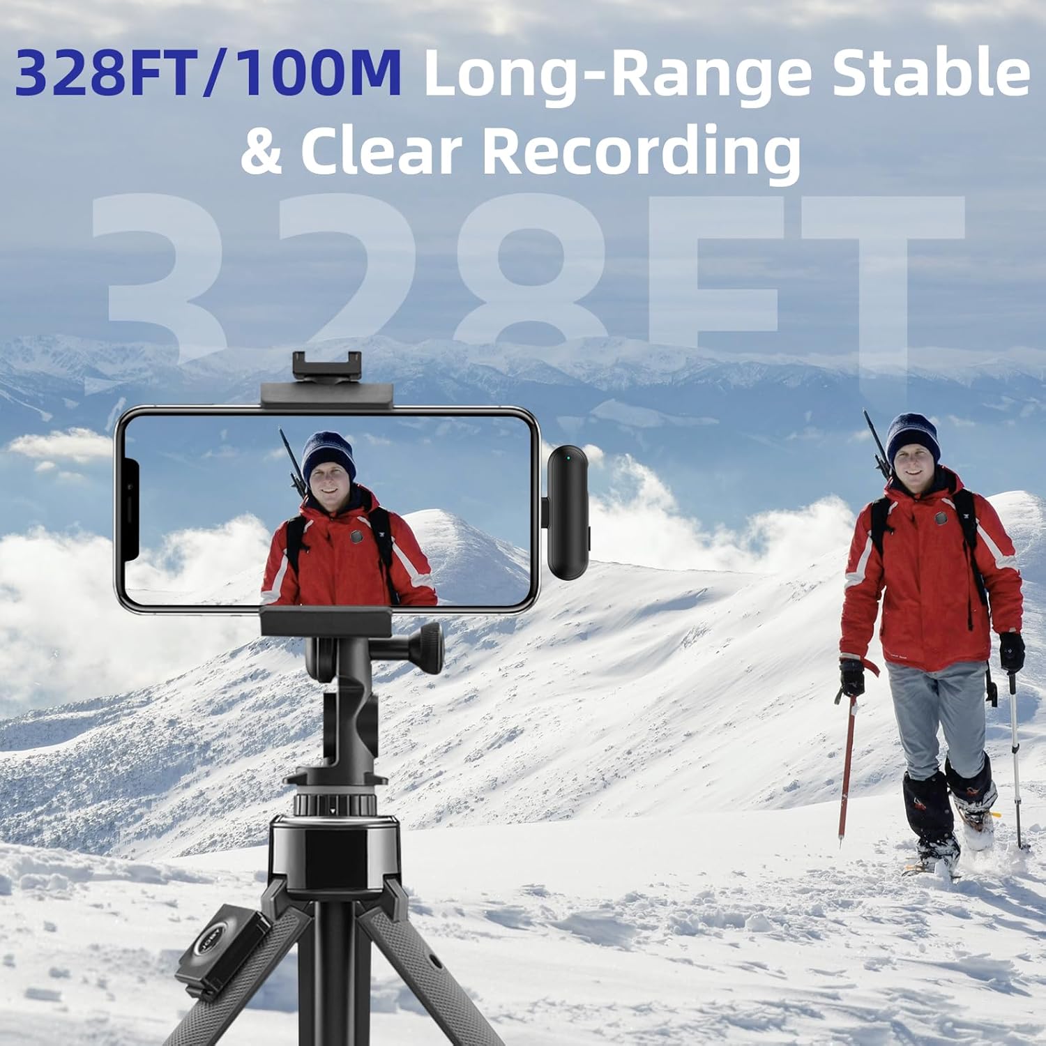 Wireless Microphone for iPhone 17 16 15 - Ai Noise Cancelling Mini Microphone USB C for Android Phone, Lavalier Mic with 35H Charging Case for Video Recording Vlogging YouTube Tiktok