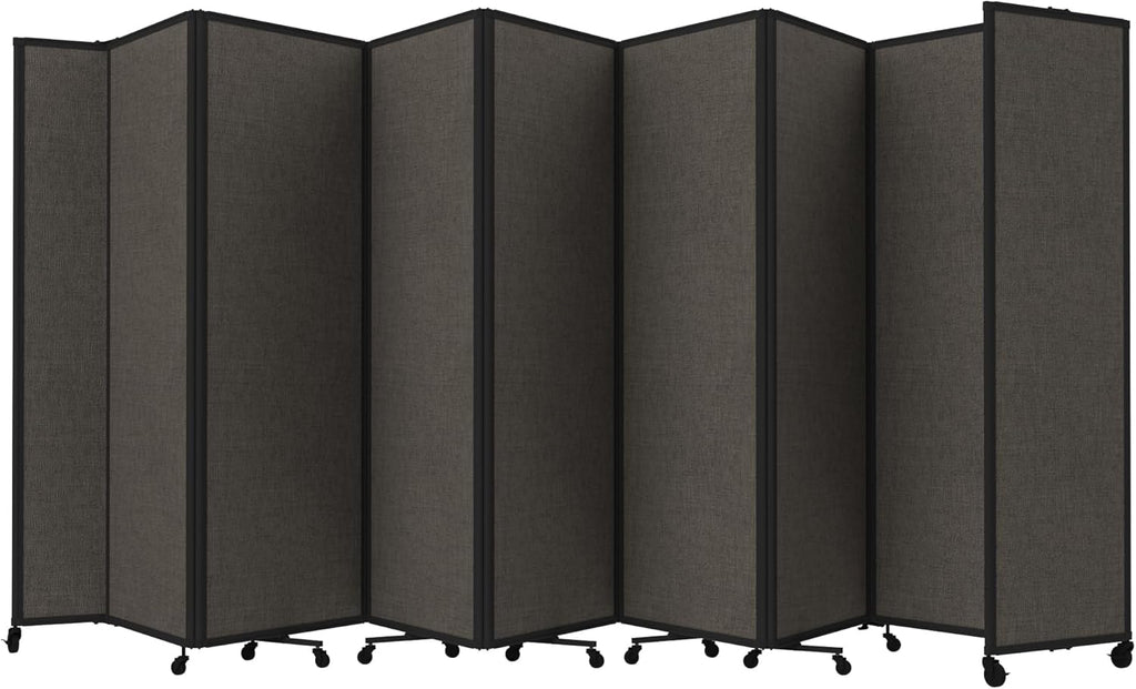 Versare Room Divider 360 Portable Wall Partition | Folding Panels | Large Freestanding Divider | Locking Wheels | Temporary Room Separator