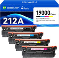 212A Toner Cartridges 4 Pack with Chip Compatible for HP 212A W2120A 212X W2120X Color Laserjet Enterprise MFP M578c M578z M554dn M555dn M555x M578dn M578f M555 M554 M578 Printer Ink All-in-One Black