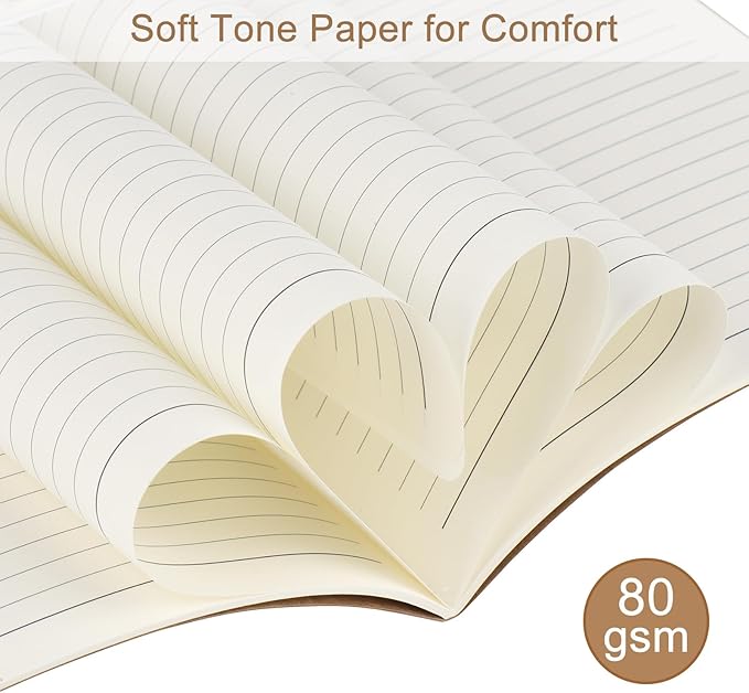 ZCZN 50 Pack A5 Kraft Notebooks Bulk, 8.15x5.5 Inches Lined Paper Journaling Notebooks, Notebooks for Work, Composition Notebooks for School, Journal Notebooks for Office, 60 Pages