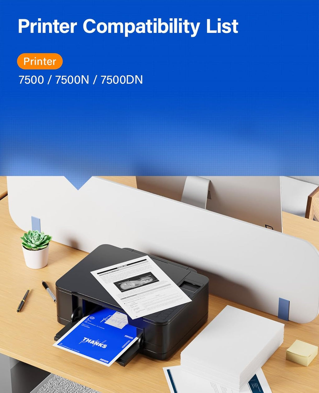 Phaser 7500 High Capacity Toner Cartridge Set 4-Pack Replacement for Xerox 106R01439 106R01436 106R01437 106R01438 Compatible with Xerox Phaser 7500 7500N 7500DN Printer Ink Black Cyan Magenta Yellow