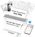 iDPRT MT610 Portable Thermal Printer, Mobile-Travel-Printers, Inkless-Wireless-Small-Printer for Home Use, Office, Vehicles, Bluetooth Printers Supports 8.5" x 11" US Letter & A4 & A5 Size