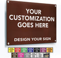 Custom Metal Business Signs, Personalized Aluminum Outdoor Signs, White Aluminum (Brown, 24x18 In)