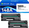 148A Black Toner Cartridge with chip 2-Pack High Yield Replacement for HP 148A W1480A 148X W1480X Compatible with HP LaserJet Pro MFP 4101dw 4101fdn 4101fdw 4001dn 4001dw 4001n Printer Ink 4001 4101 e