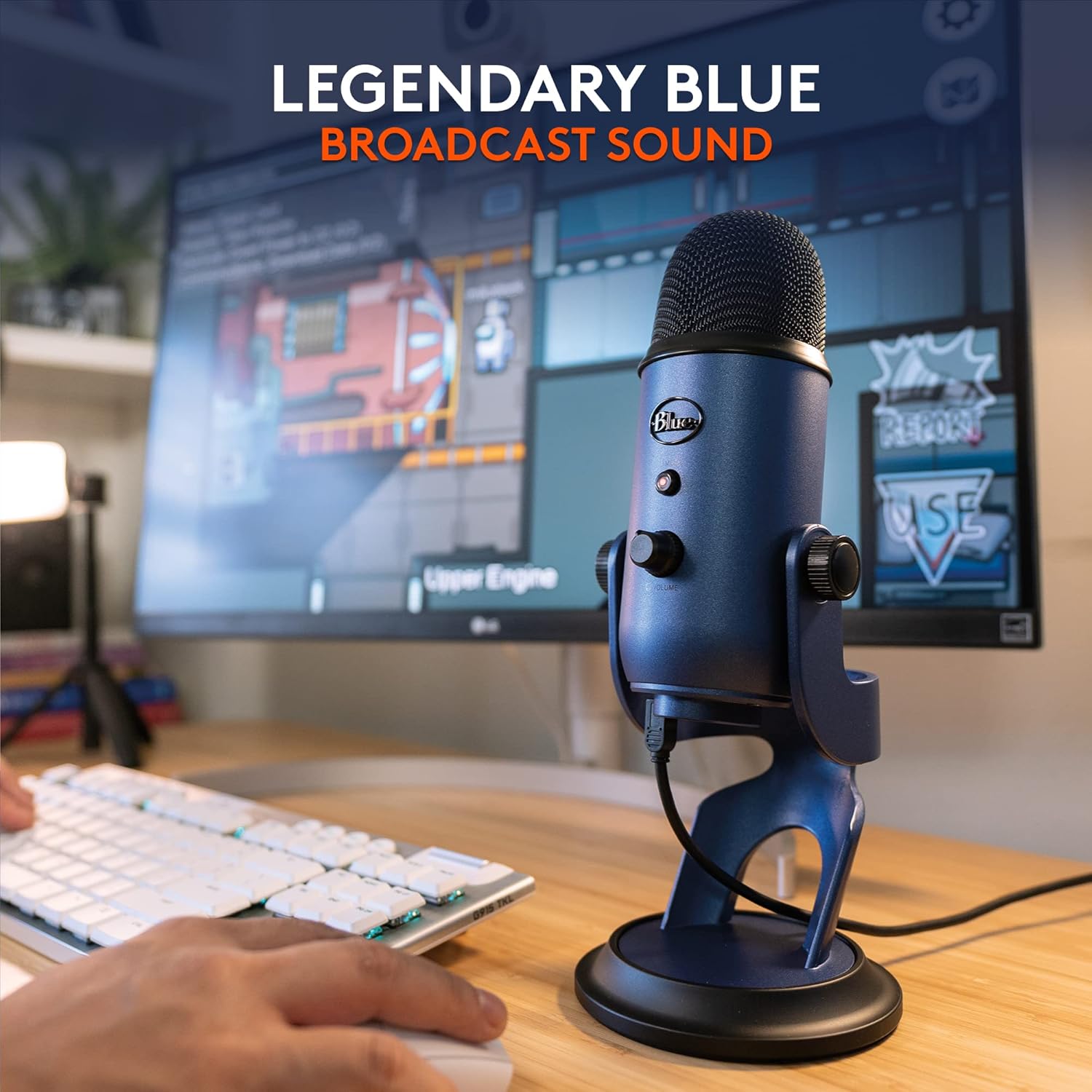 Logitech Creators Blue Yeti USB Microphone for Gaming, Streaming, Podcast, YouTube, Discord, PC, Studio Sound, Plug & Play-Midnight Blue