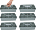 -Large Portable Caddy, DIY Dividers, 8 Compartments, School Office Supplies Home Business Organizer,Portable Basket with Handle Storage Made in USA (6 PACK, Orion Gray)