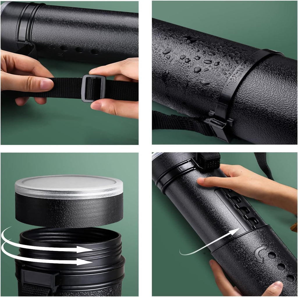 Poster Tube with Strap,2Pack Expandable Poster Storage Tubes Expand from 24.5" to 40" ,Waterproof Telescoping Blueprint Art Document Transport Carrying Tube