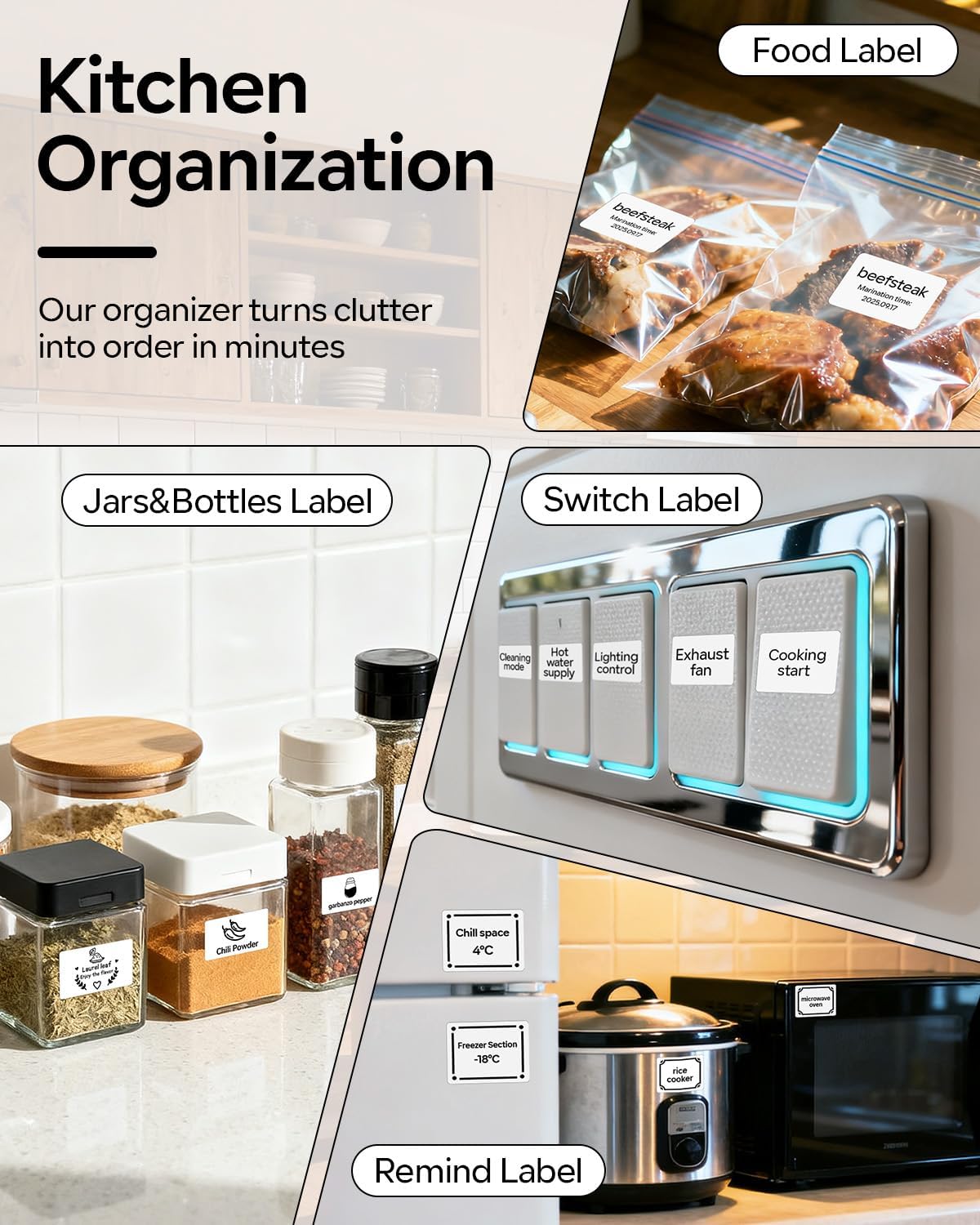 Phomemo Label Printer M110 Upgraded Label Maker Bluetooth No Ink Portable for Small Business, Address, Office, Home for Phone; for PC/Mac(USB), with 100 Labels, Baby Pink