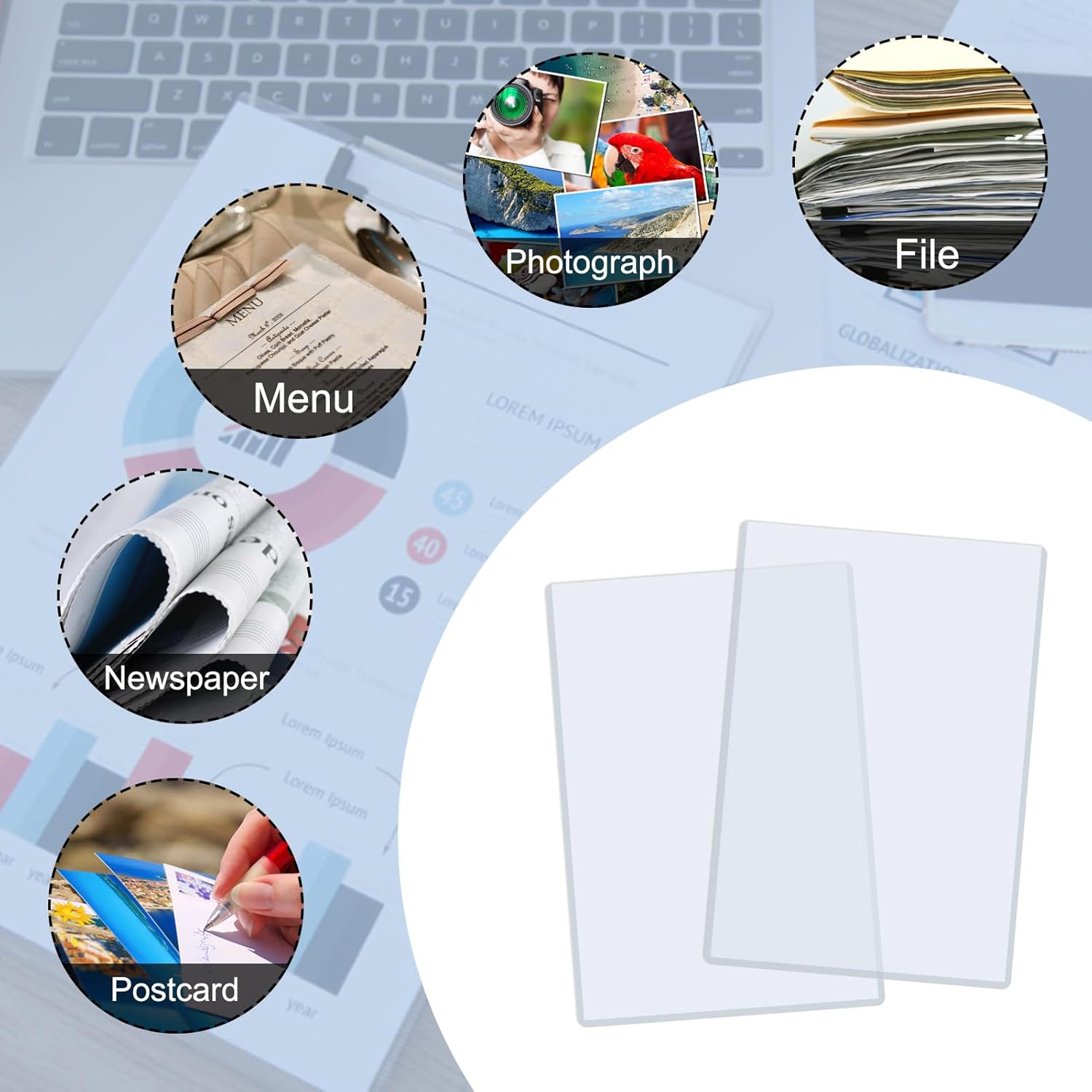 Rainmae 6 Pack 8.5" x 11" Rigid Print Protectors, Clear Waterproof Hard Plastic Page Sheet Protectors, Paper Sleeves Photo Plastic Sleeves Document Holder Birth Certificate Protector