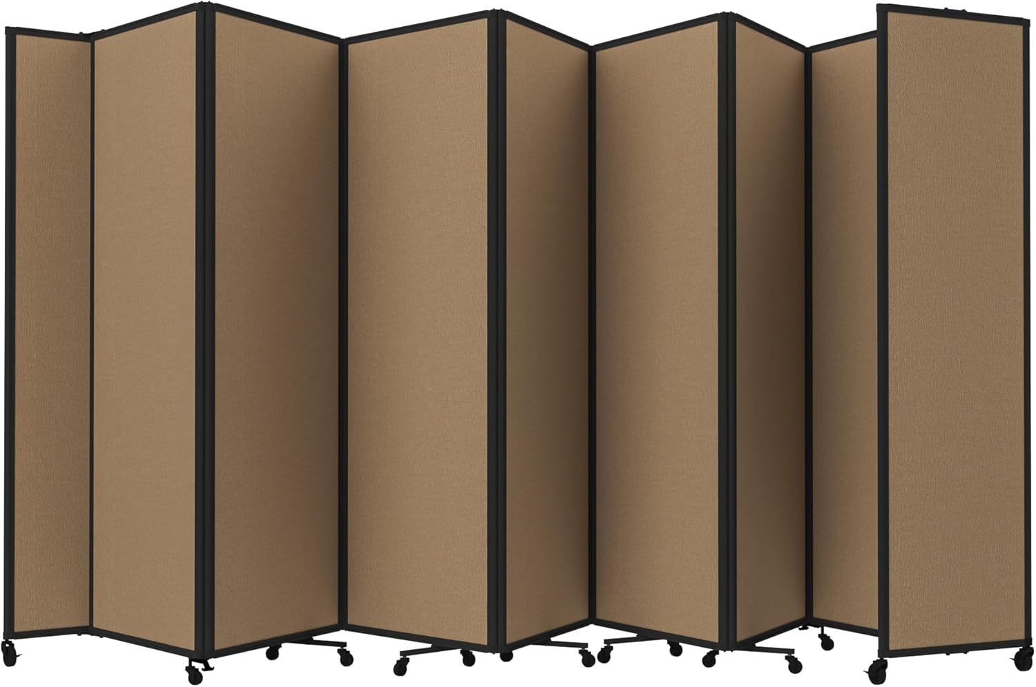 Versare Room Divider 360 Portable Wall Partition | Folding Panels | Large Freestanding Divider | Locking Wheels | Temporary Room Separator