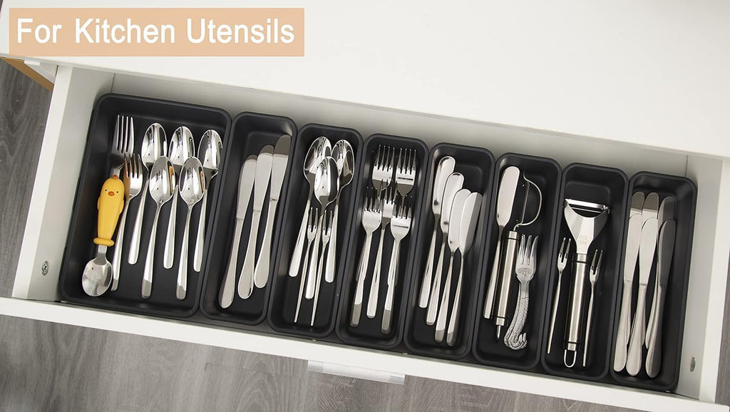 25 PCS Interlocking Desk Drawer Organizer Separator for Office,Bathroom,Kitchen,Makeup,Tool（4 Sizes）