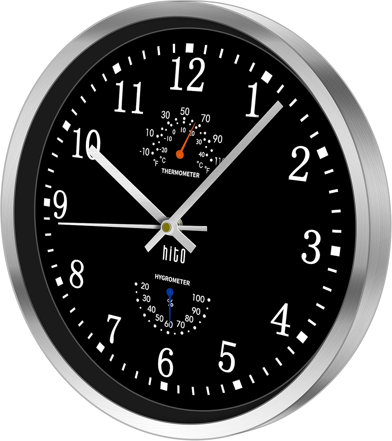 HITO 14 Inch Silent Wall Clock Battery Operated, Large Wall Clock for Living Room Decor, Office, Classroom, Bedroom