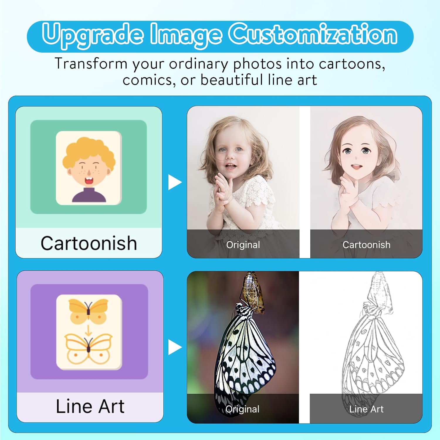 HuiJuKeJi Mini Sticker Printer Bluetooth Smart Pocket Inkless Thermal Printer with 11 Rolls Thermal Paper and Sticker for iOS&Android, Portable Receipt Printer for Photo Journal Notes Memo