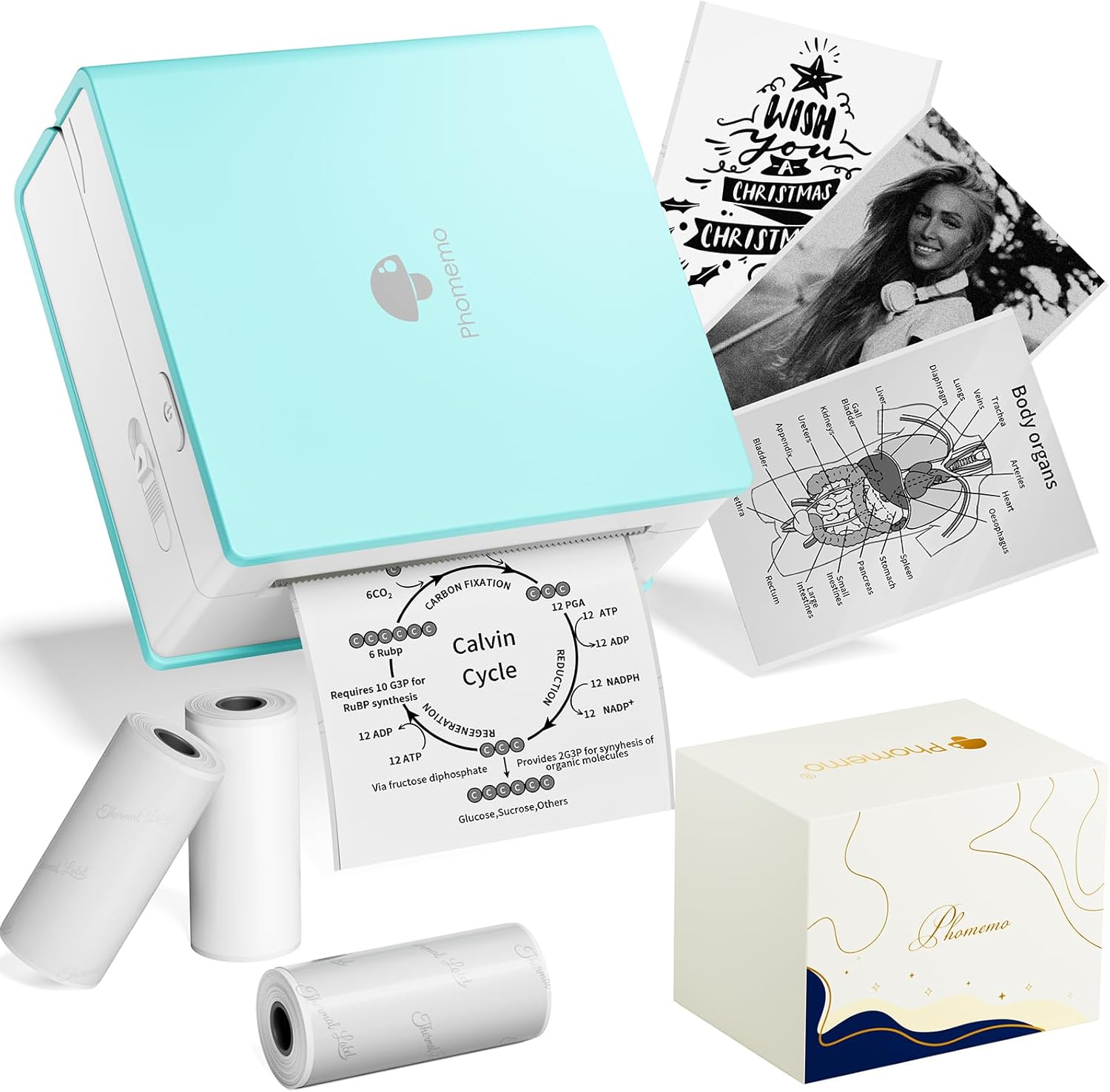 Phomemo Sticker Printer- Mini Sticker Printer Maker Machine, Mini Pocket Printers Instant Print for DIY Creation, Study Notes, Photos, Name Label, Portable Thermal Printers for Kids/Students/Teacher