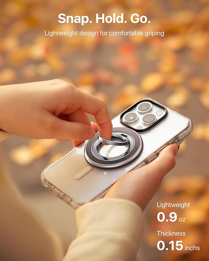 andobil 2025 Upgraded Double-sided Magnetic Phone Grip for MagSafe [Sability Max] Strong Magnetic Phone Ring Holder Compatible with MagSafe Accessories iPhone 16 Plus 15 14 13 12 Pro Max Mini Titanium