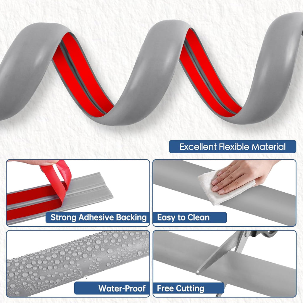 Floor Cord Cover for Wires on Floor Self Adhesive Cord Hider Floor Cable Management Wire Covers for Cords Protector Prevent Cable Trips Cord Cavity W 0.47" x H 0.27", Gray, 20Ft