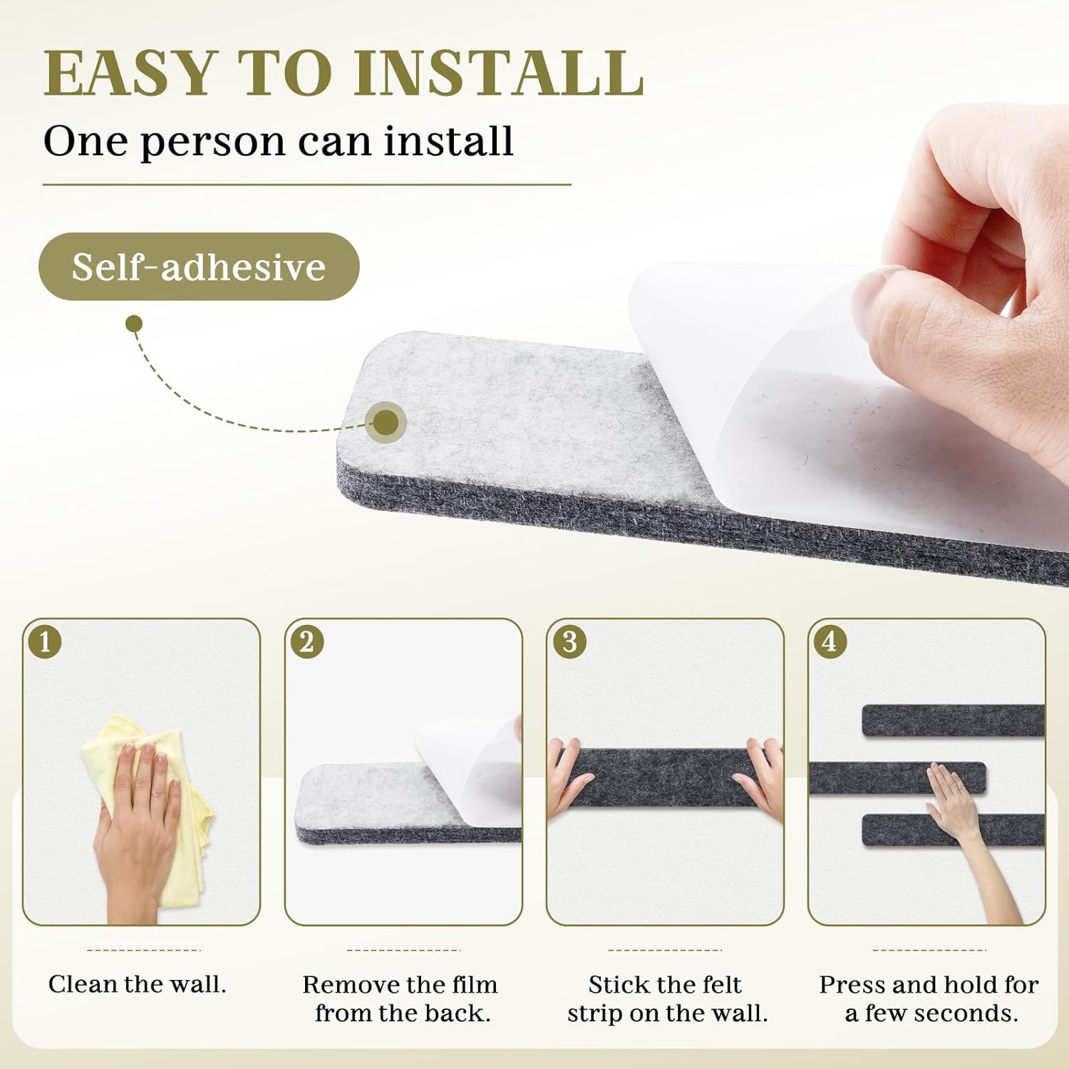 DOLLAR BOSS Bulletin Board Cork Strips for Walls-13x2 Inch, 1/2 Inch Thick, Adhesive Frameless Cork Board for Office, Home & School with 30 Push Pins, Grey