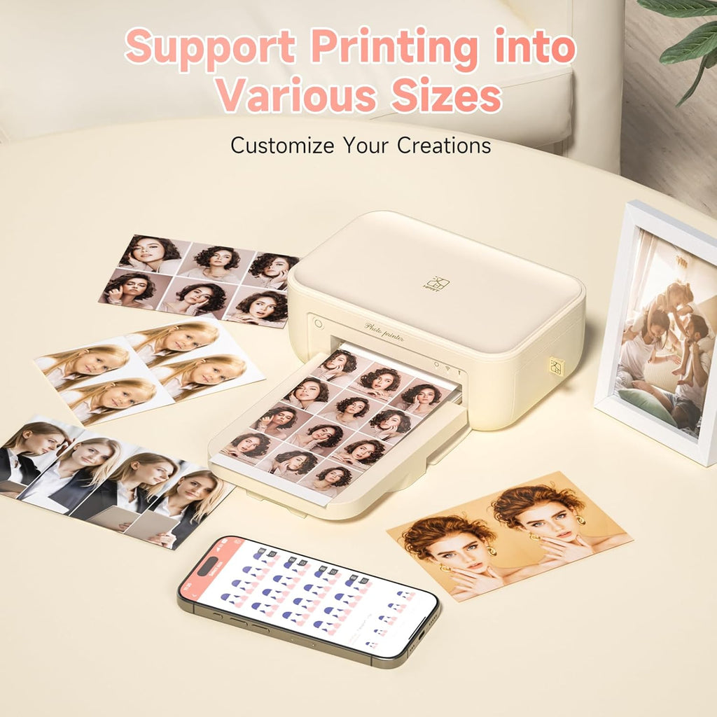 HPRT CP4100 4x6 Instant Photo Printer - Portable Phone Picture Printer + 108 Sheets & 2 Cartridges, Mobile, Wi-Fi, Premium Dye Sublimation (300 DPI) for Pro-Quality Home Prints - Creative Editing App