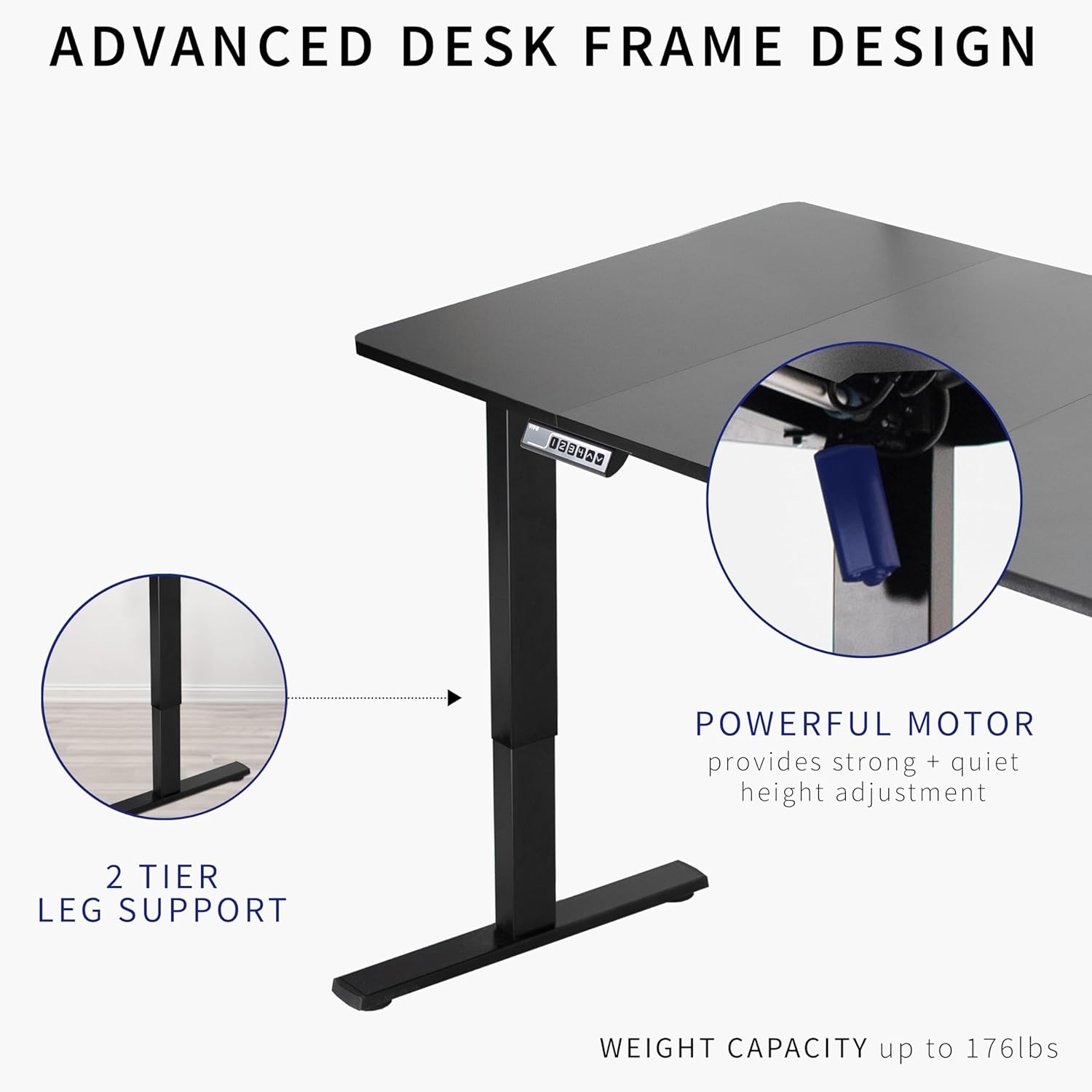 VIVO Electric 71 x 36 in Standing Desk, Memory Height Adjustment, 1B Series, Light Wood Top White Frame, DESK-KIT-1W7C-36