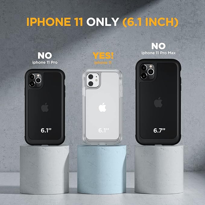 Miracase Glass Series for iPhone 11 Case 6.1 inch, Upgraded Full-Body Rugged Phone Bumper Case Cover with Built-in 9H Tempered Glass Screen Protector and Camera Protector, Matte Clear