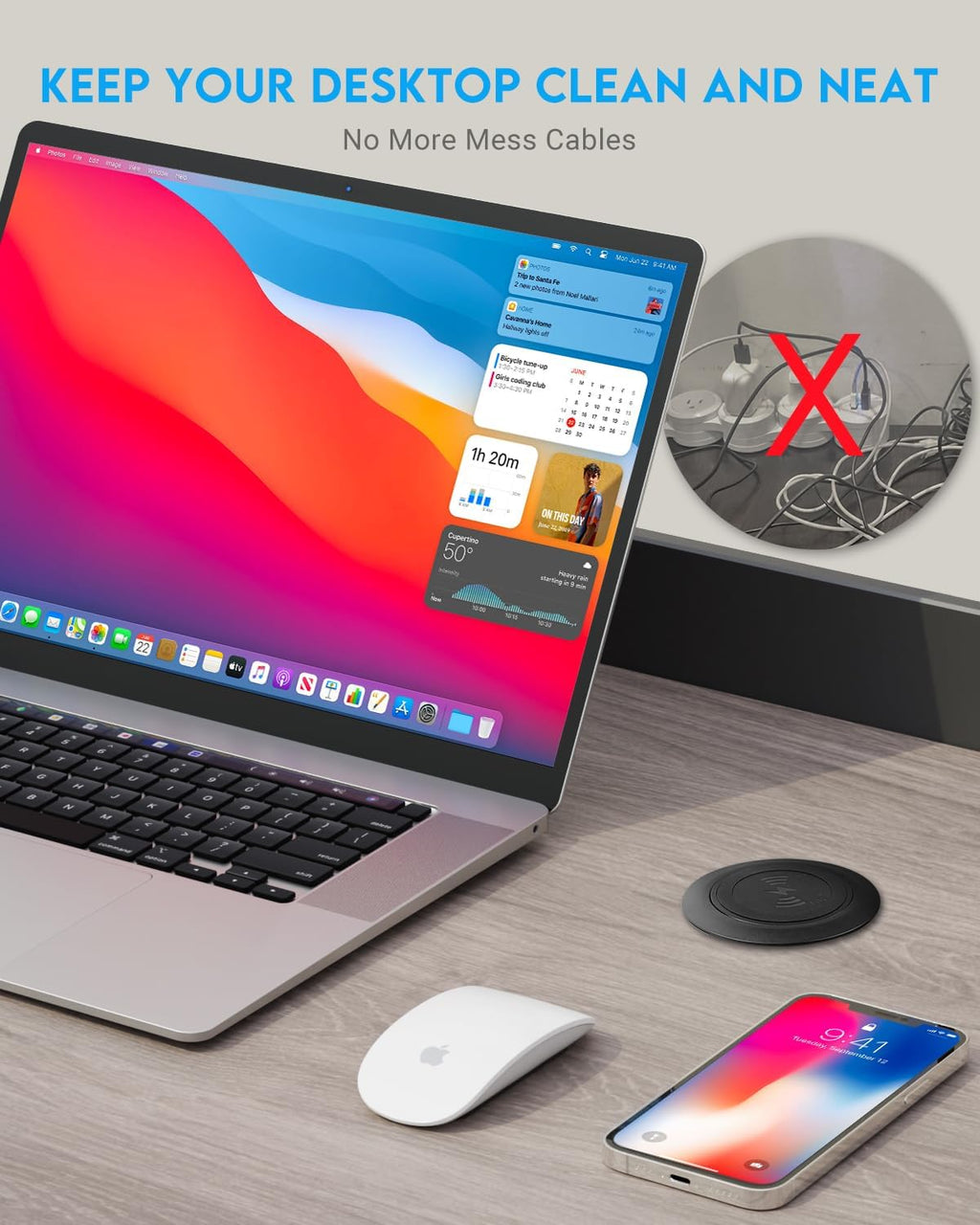 Desktop Charger, Pop up 15W Fast Retractable Desktop Charger, Invisible Charging Station with USB A and Type C Ports, Recessed Desktop Charging for Desk, Furniture - White (Black)