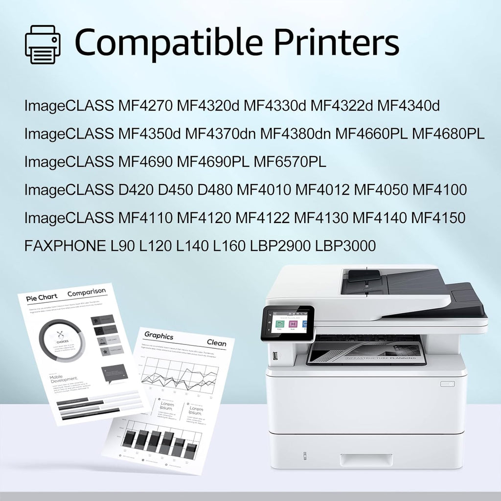 greencycle Compatible Toner Cartridge Replacement for Canon 104 FX9 FX10 FX-10 FX-9 104 ImageClass MF4100 MF4150 MF4270 MF4350d MF4370dn MF4380dn D420 D480 (Black,4 Pack)