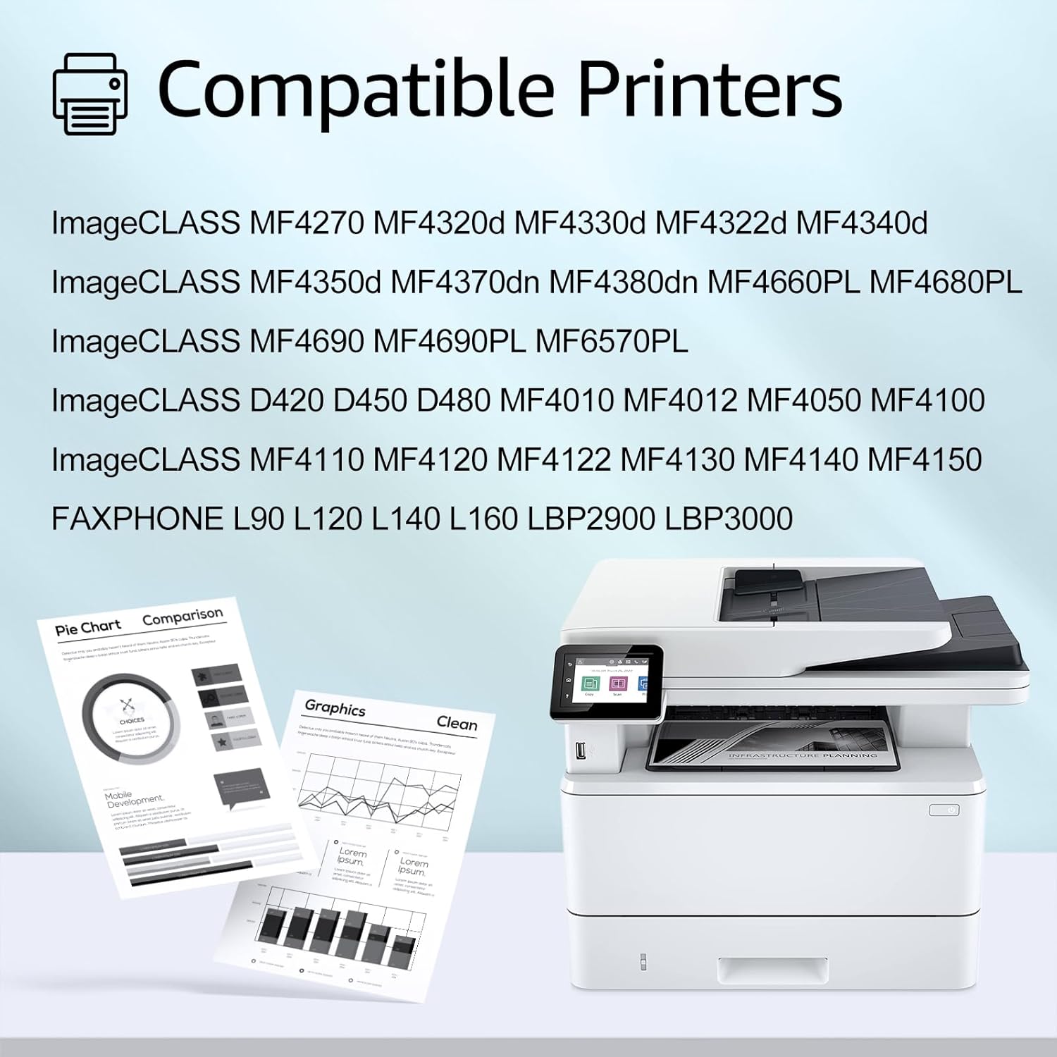 greencycle Compatible Toner Cartridge Replacement for Canon 104 FX9 FX10 FX-10 FX-9 104 ImageClass MF4100 MF4150 MF4270 MF4350d MF4370dn MF4380dn D420 D480 (Black,4 Pack)