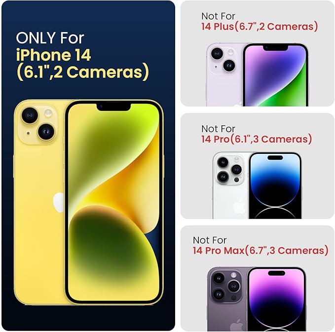 FireNova Designed for iPhone 14 Case, Silicone Upgraded [Camera Protection] Phone Case with [2 Screen Protectors], Soft Anti-Scratch Microfiber Lining Inside, 6.1 inch, Deep Red