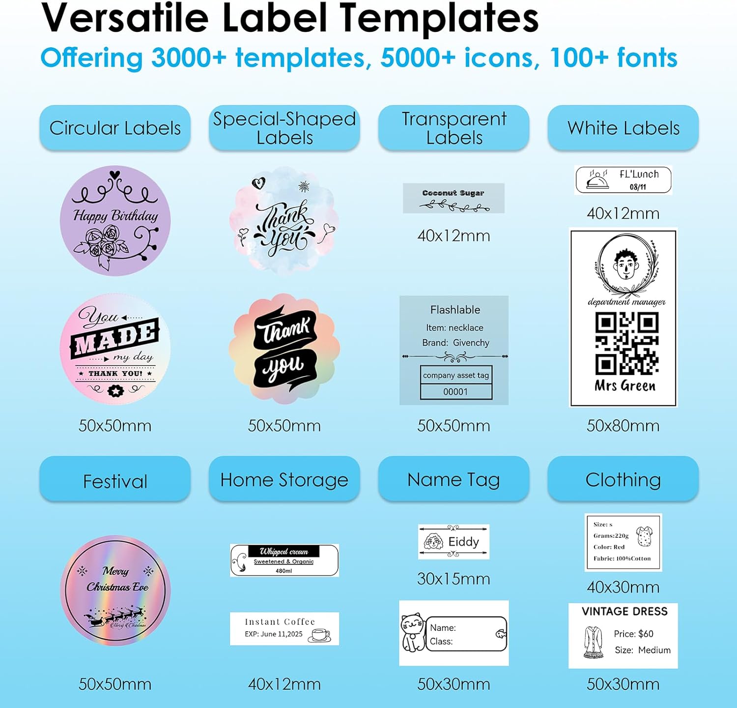 Bluetooth Label Maker Machine with Tape, Y50P Portable Thermal Sticker Maker for Home Office, Small Bussiness & School – Logo Stickers Printer – Includes 230 Labels, Black