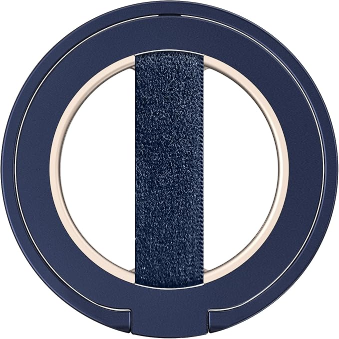 EWA MagOne Ultra Phone Grip Stand with Replaceable Elastic Finger Loop, Removable Magnetic Ring Holder Kickstand Loop, Double-Sided Magnetic Accessories for iPhone 16, 15, 14, 13 Pro/Max/Plus-Blue